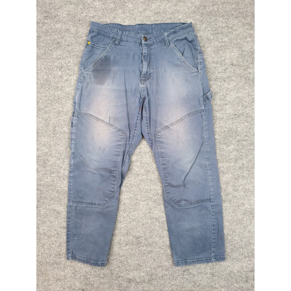 CAT Caterpillar Workwear Cargo Pants 34x30 Blue Stretch Utility‎ Work Pants